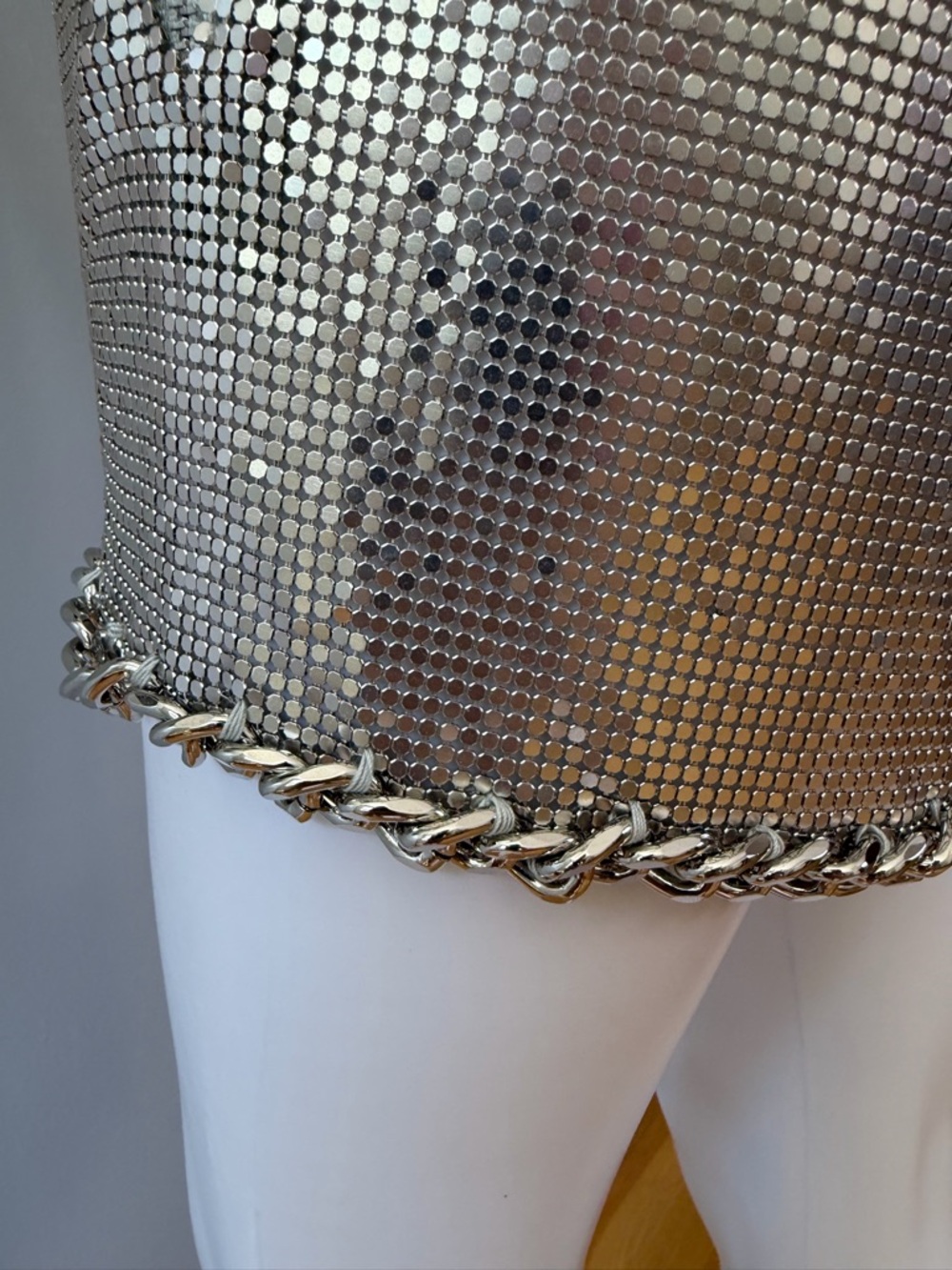 REVOLVE - The Dolls House Silver Metallic Chainmail Hood Top & Mini Skirt Set - Picture 16 of 17